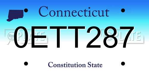 0ETT287 Connecticut License Plate