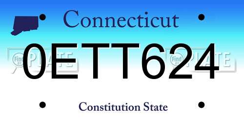 0ETT624 Connecticut License Plate