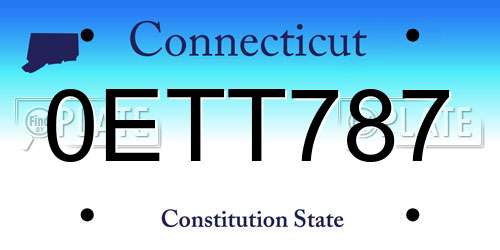 0ETT787 Connecticut License Plate