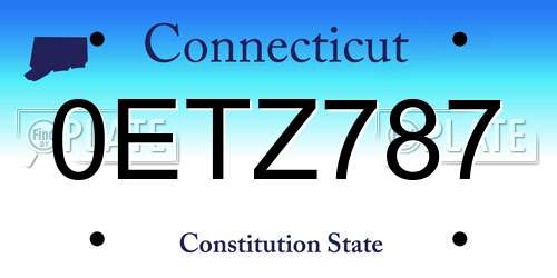 0ETZ787 Connecticut License Plate