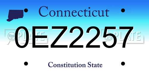 0EZ2257 Connecticut License Plate