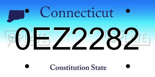 0EZ2282 Connecticut License Plate