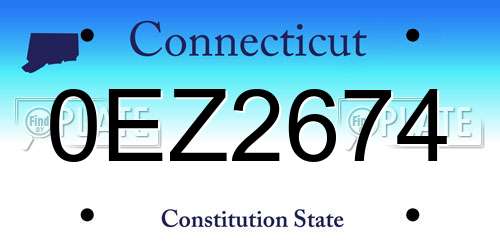 0EZ2674 Connecticut License Plate