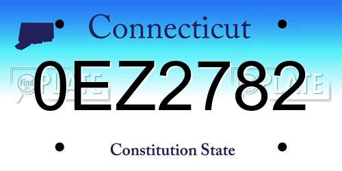 0EZ2782 Connecticut License Plate