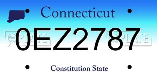 0EZ2787 Connecticut License Plate