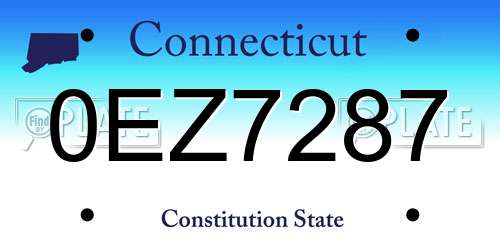 0EZ7287 Connecticut License Plate