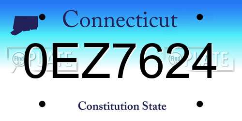 0EZ7624 Connecticut License Plate