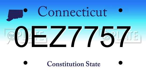 0EZ7757 Connecticut License Plate