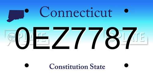 0EZ7787 Connecticut License Plate