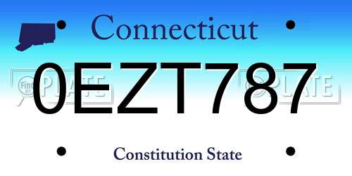 0EZT787 Connecticut License Plate