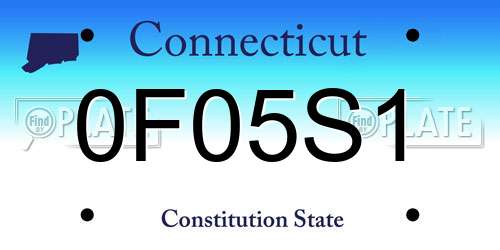 0F05S1 Connecticut License Plate