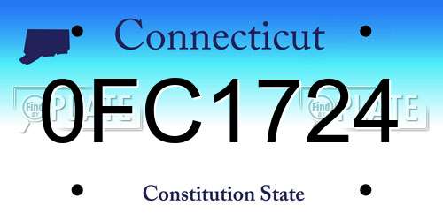 0FC1724 Connecticut License Plate