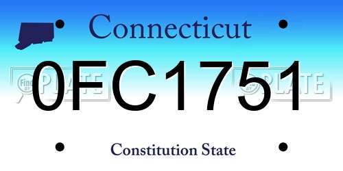 0FC1751 Connecticut License Plate