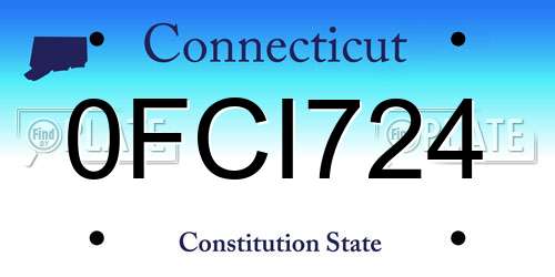 0FCI724 Connecticut License Plate