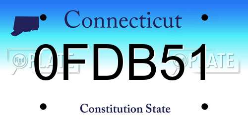 0FDB51 Connecticut License Plate