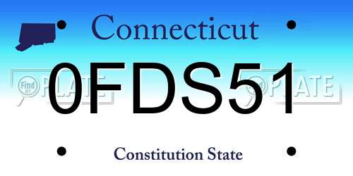 0FDS51 Connecticut License Plate