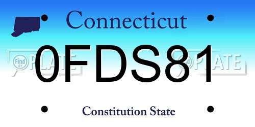 0FDS81 Connecticut License Plate