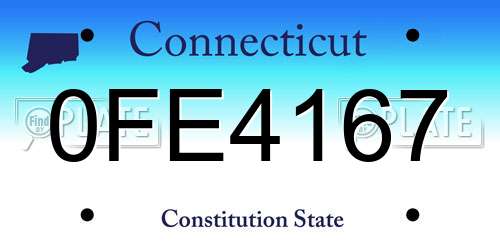 0FE4167 Connecticut License Plate