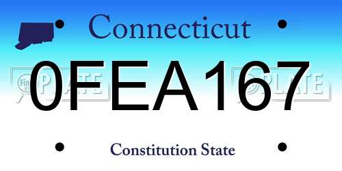 0FEA167 Connecticut License Plate