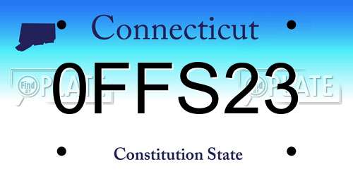 0FFS23 Connecticut License Plate