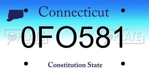 0FO581 Connecticut License Plate