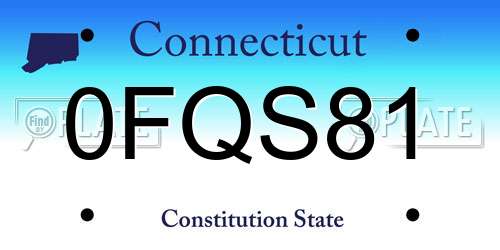 0FQS81 Connecticut License Plate