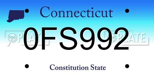 0FS992 Connecticut License Plate