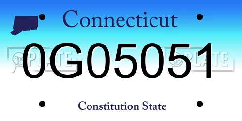 0G05051 Connecticut License Plate