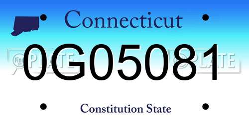 0G05081 Connecticut License Plate