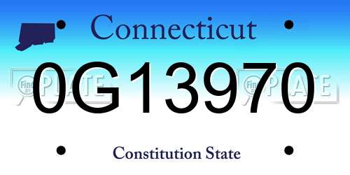 0G13970 Connecticut License Plate