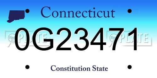 0G23471 Connecticut License Plate
