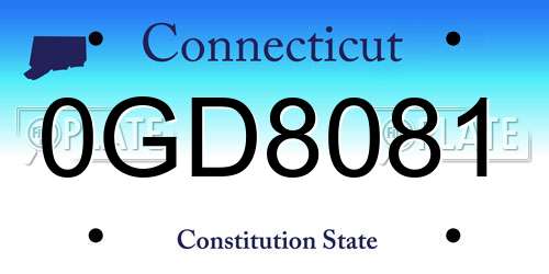 0GD8081 Connecticut License Plate