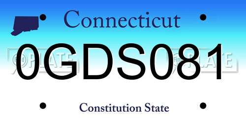 0GDS081 Connecticut License Plate