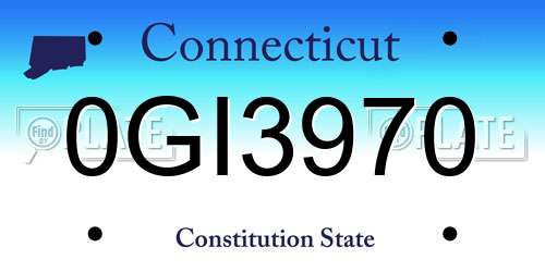 0GI3970 Connecticut License Plate