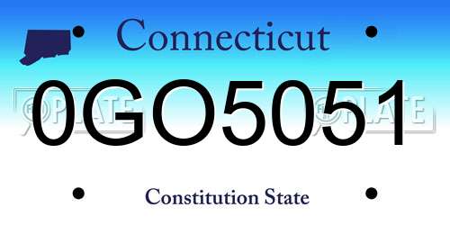 0GO5051 Connecticut License Plate