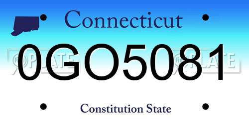 0GO5081 Connecticut License Plate