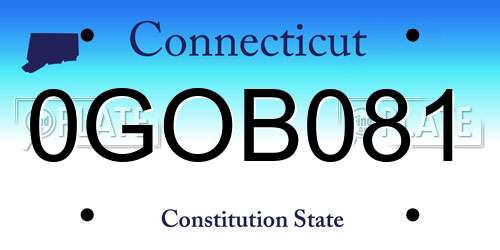 0GOB081 Connecticut License Plate