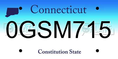 0GSM715 Connecticut License Plate