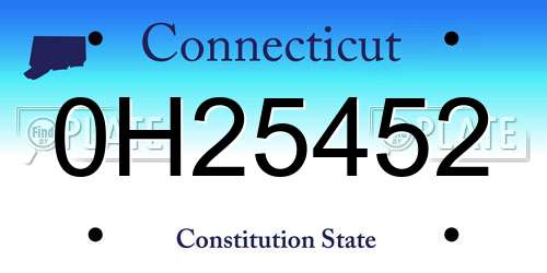 0H25452 Connecticut License Plate