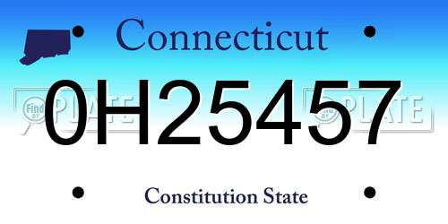 0H25457 Connecticut License Plate