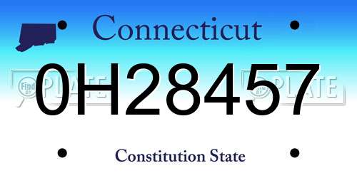 0H28457 Connecticut License Plate