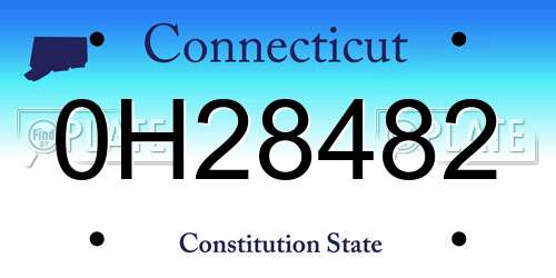 0H28482 Connecticut License Plate