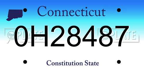 0H28487 Connecticut License Plate