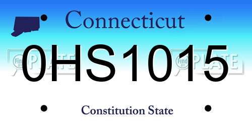0HS1015 Connecticut License Plate
