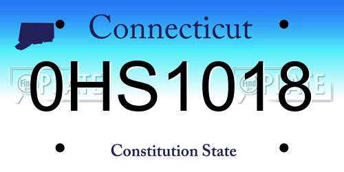 0HS1018 Connecticut License Plate