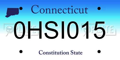 0HSI015 Connecticut License Plate
