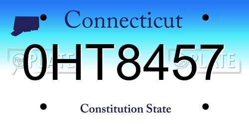 0HT8457 Connecticut License Plate