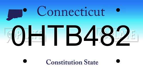 0HTB482 Connecticut License Plate