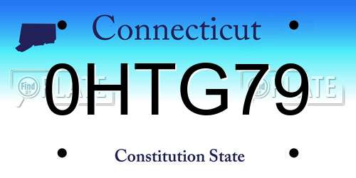 0HTG79 Connecticut License Plate
