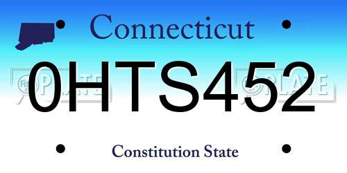0HTS452 Connecticut License Plate